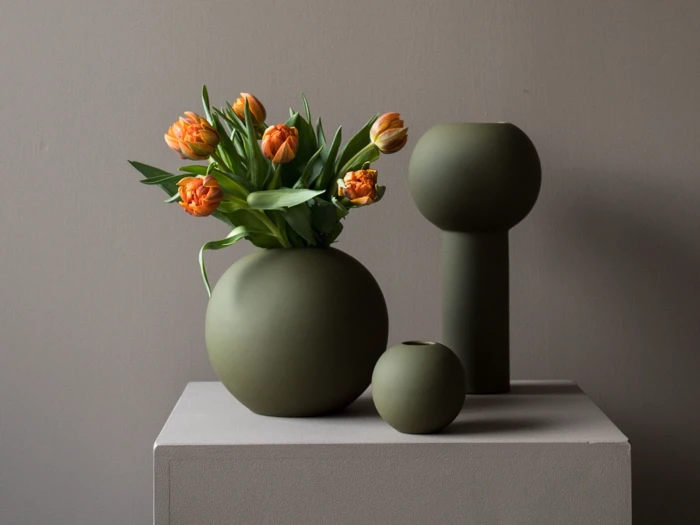 Cooee Design, Pillar, Vase, Olive, Keramik, H:32 x Dia:17 cm