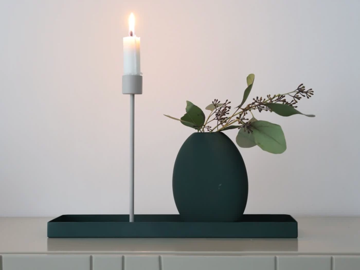 Cooee Design, Pastille, Vase, Dark Green, Keramik, L:15 × B:4 × H:14 cm