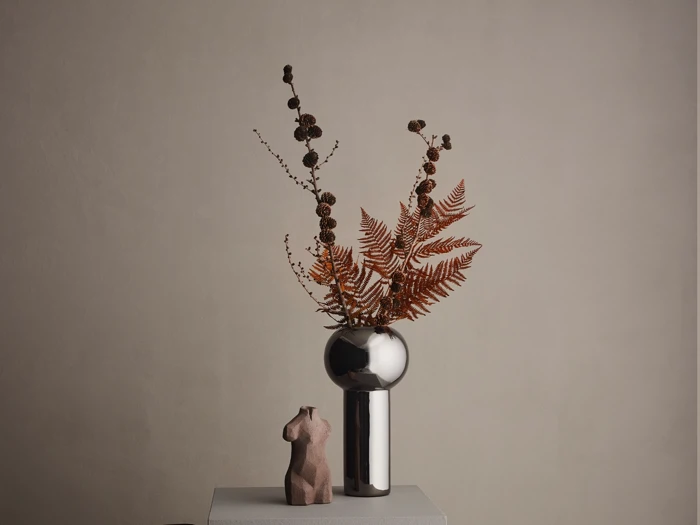 Cooee Design, Pillar, Vase, Dark Silver, Keramik, H:24 x Dia:12 cm