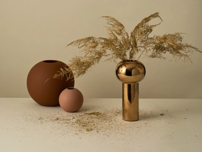 Cooee Design, Pillar, Vase, Gold, Keramik, H:24 x Dia:12 cm