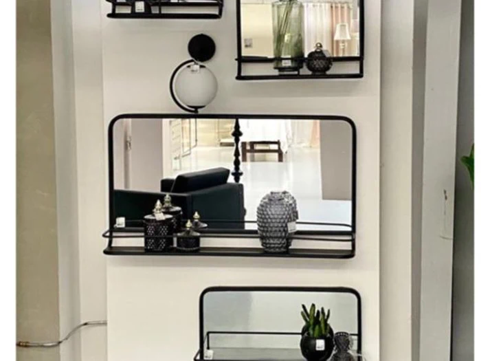 Lene Bjerre, Hildia, spejl, sort, Jern, 90X17X50 cm