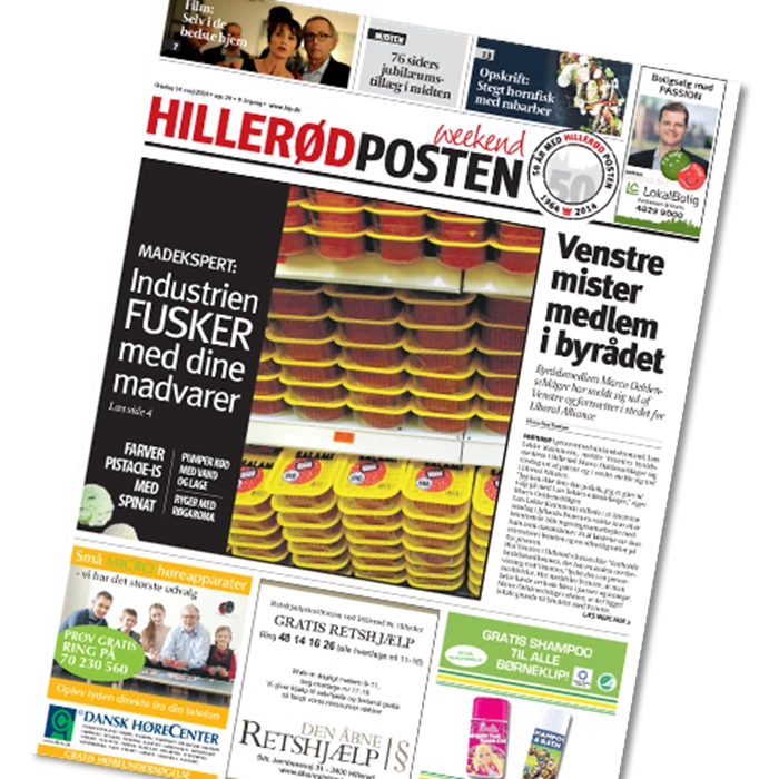 Hillerød Posten Weekend 1/1 sides annonce.