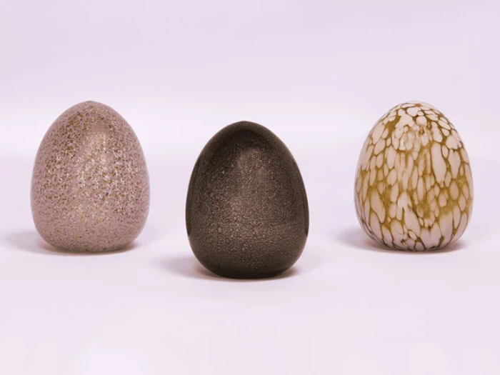 House of Sander, Glas, Mundblæst Æg, Gul, H:12 x Dia:9 cm