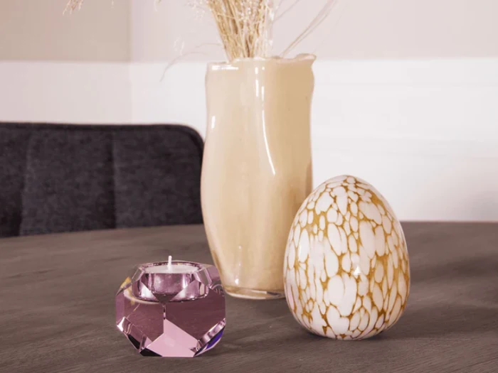 House of Sander, Glas, Mundblæst Æg, Gul, H:12 x Dia:9 cm