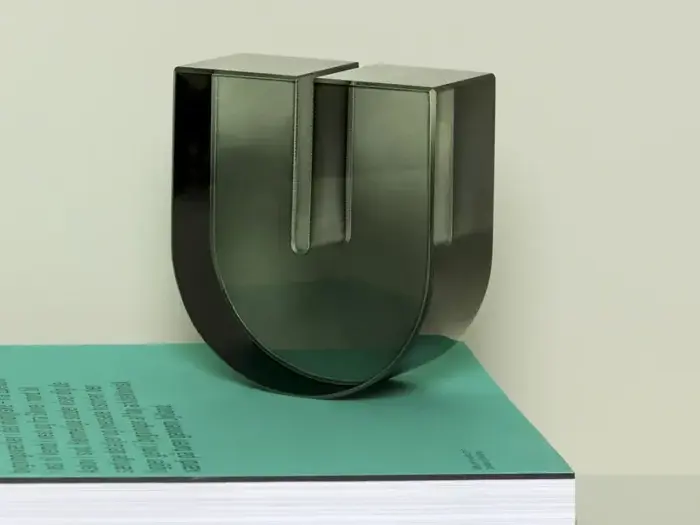 Hübsch, Arch, Bogstøtte, Grå, Glas, H:11 x B:5 x L:10 cm