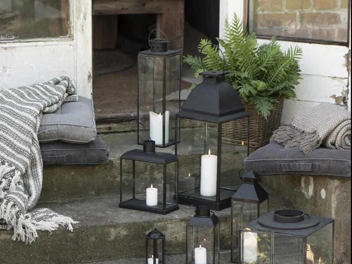 2 stk. madraspude i lysegrå fra Ib Laursen - 45x45 cm