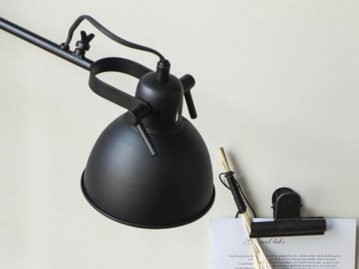 Ib Laursen, Lampe 2-arm t/montering på væg, sort, metal 