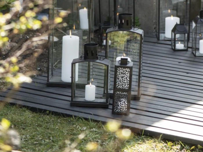 Ib Laursen, Lanterne t/fyrfadslys, B: 7 x L: 7 x H: 23,5 cm