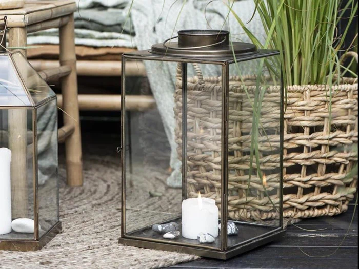 Ib Laursen, Lanterne, messing, metal, L: 24,5 B: 24,5 H: 42 cm