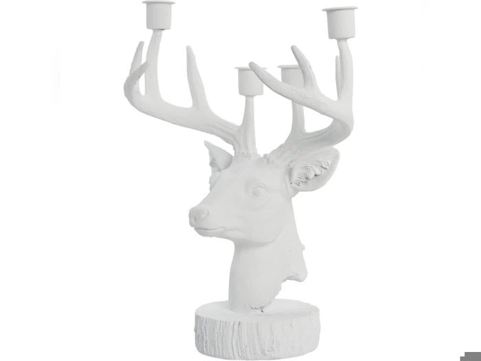 Lene Bjerre, Serafina, Lysestage, Hvid, Polyresin, L:23 x B:14 x H:31 cm