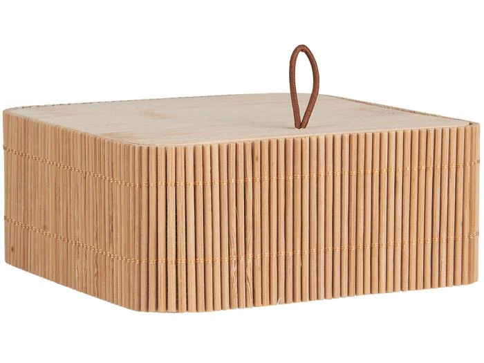 Ib Laursen, Kvadratisk, Æske m. Låg, Natur, Bambus, B:12 x H:4,8 x L:12 cm