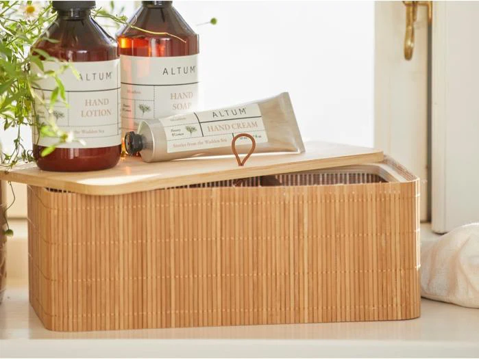 Ib Laursen, Æske m. låg og 6 rum, Natur, Bambus, B:15 x H:9,5 x L:25,5 cm