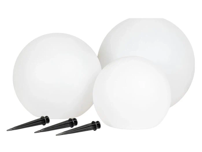 House Nordic, Lifton, Solcellelamper, Hvid, Plast, Sæt af 3 stk., Ø:20/25/30 x H:20/25/30 cm