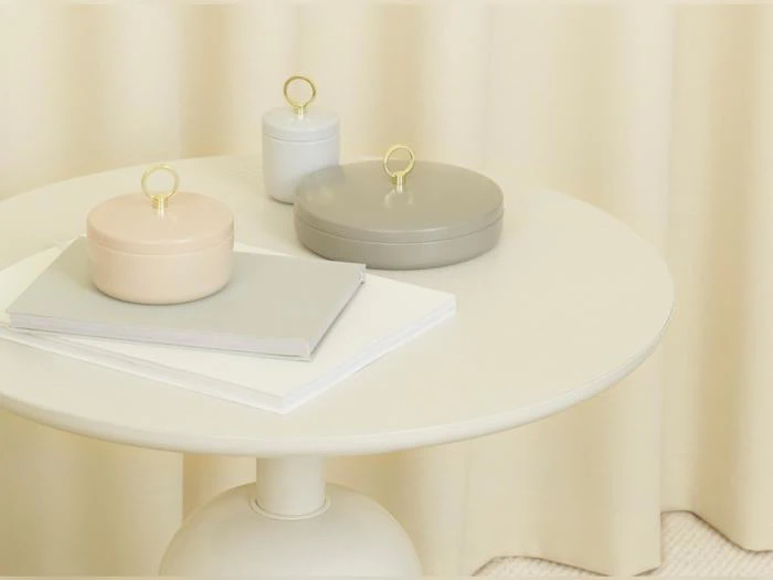 Normann Copenhagen, Ring Box Small, Skrin, Lysegrå, Stål, Dia:6 x H:9,5 cm