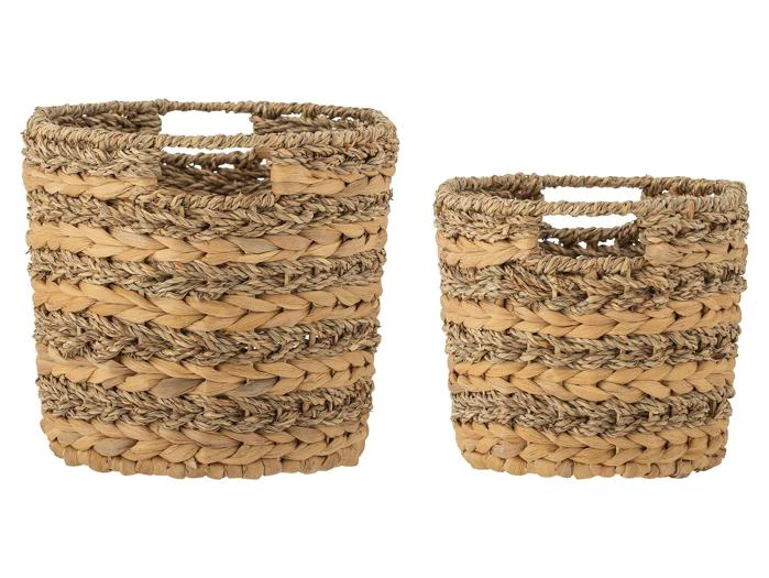 Bloomingville, Indra, Kurve, Natur, Vandhyacint, Sæt af 2, L31xH21xW23/L35xH25xW26 cm