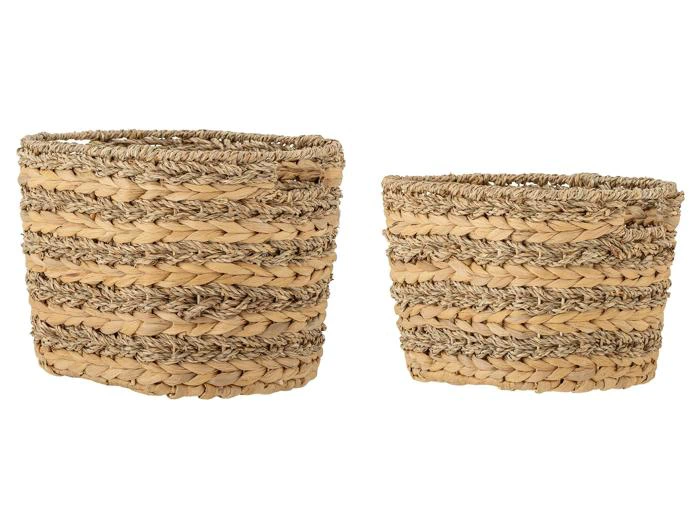 Bloomingville, Indra, Kurve, Natur, Vandhyacint, Sæt af 2, L31xH21xW23/L35xH25xW26 cm