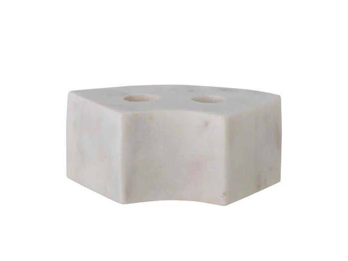 Bloomingville, Florida, Lysestage, Hvid, Marmor, L:14,5 x H:6 x B:7,5 cm