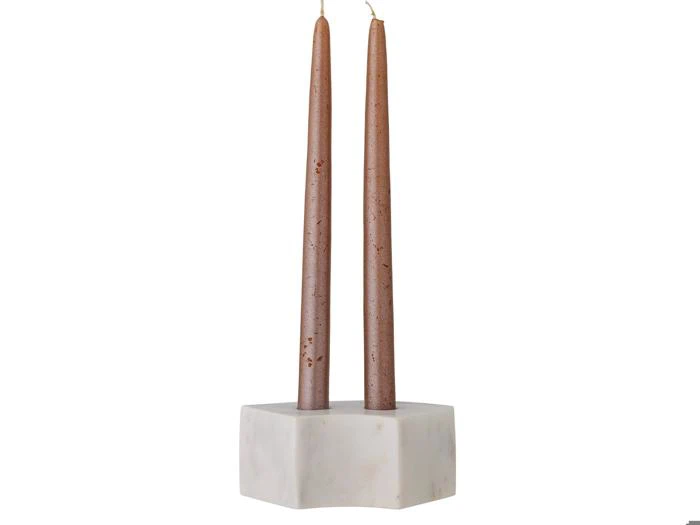 Bloomingville, Florida, Lysestage, Hvid, Marmor, L:14,5 x H:6 x B:7,5 cm