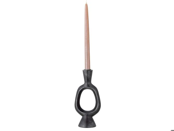 Bloomingville, Bijan, Lysestage, Sort, Polyresin, L:11 x H:23,5 x B:7,5 cm