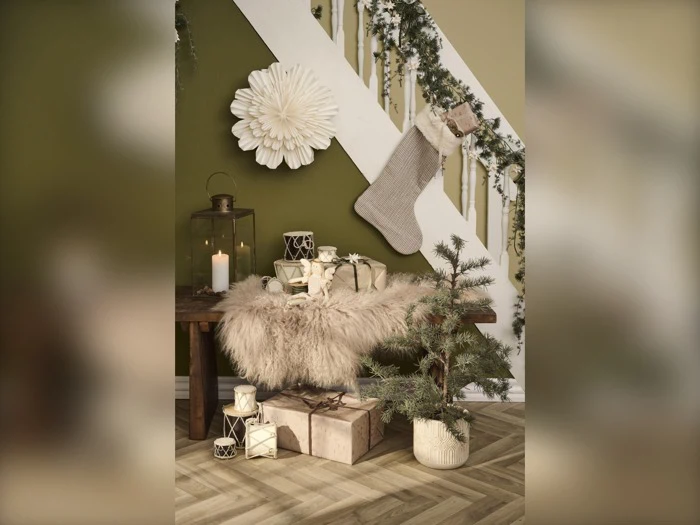 Ib Laursen, Tromme, Juleophæng, Creme, Træ, H:4,5 x Ø:7 cm