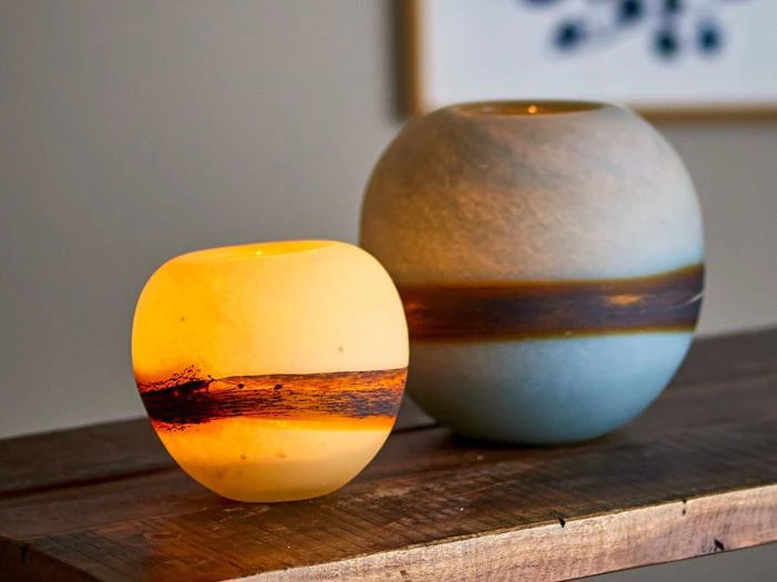 Creative Collection, Melike, Vase, Blå, Glas, Ø20 x H:18,5 cm