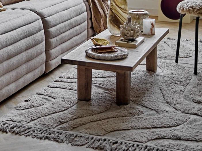 Bloomingville, Elaine, Tæppe, Beige, Bomuld, L:210 x W:150 cm