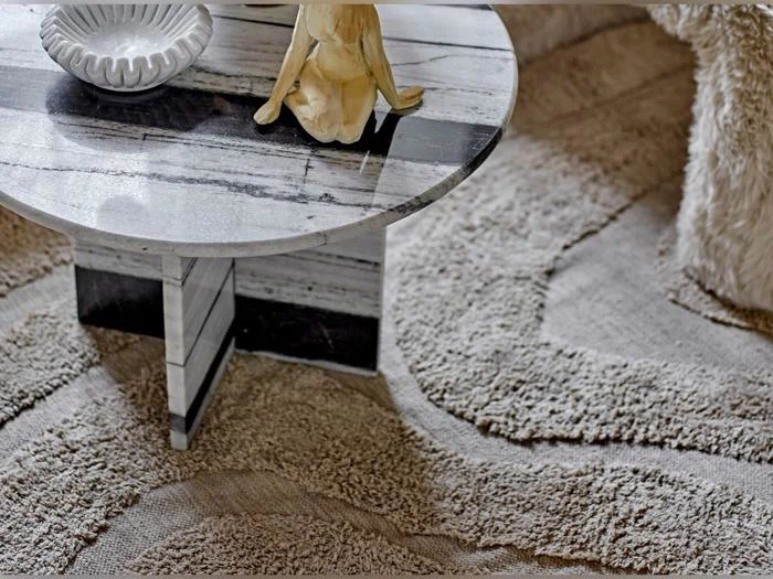 Bloomingville, Elaine, Tæppe, Beige, Bomuld, L:210 x W:150 cm