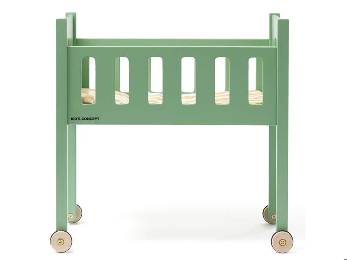 Kid's Concept, Carl Larsson, Dukkeseng m. Dyne & pude, Grøn, Træ, H:50 × B:34 × L:52,5 cm