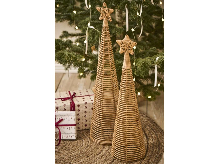 Ib Laursen, Cane, Juletræ m. stjerne, Natur, Rattan, H:67 x Ø:18 cm
