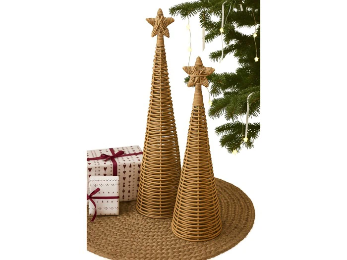 Ib Laursen, Cane, Juletræ m. stjerne, Natur, Rattan, H:78 x Ø:20 cm