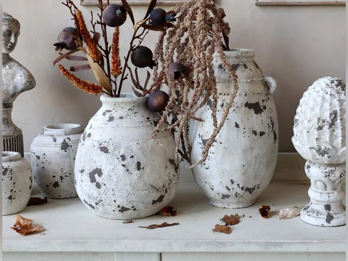 Chic Antique, Frejus, Krukke, Creme, Grå, Terrakotta,  H26,5/Ø24 cm