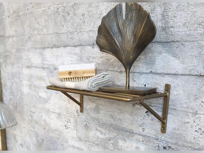 Chic Antique, Blad, Dekoration, Messing, Aluminium, H:19,5 x L:17 x B:6 cm