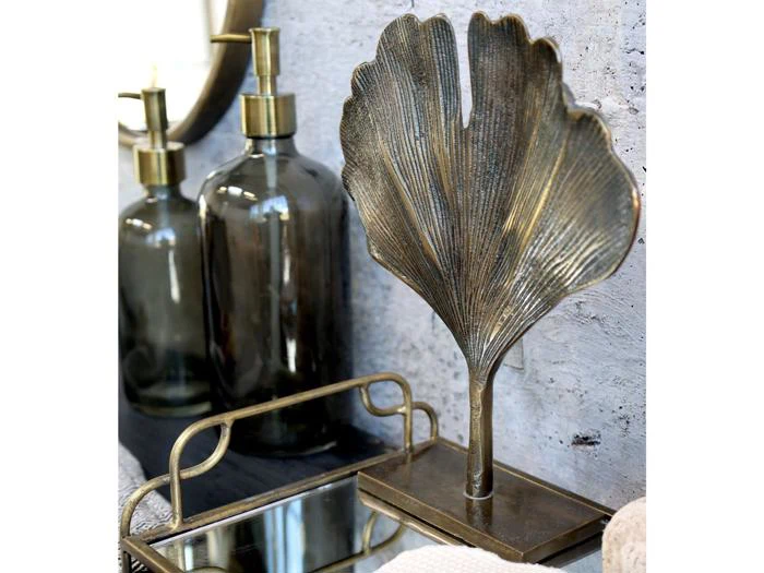 Chic Antique, Blad, Dekoration, Messing, Aluminium, H:25 x L:22 x B:6 cm