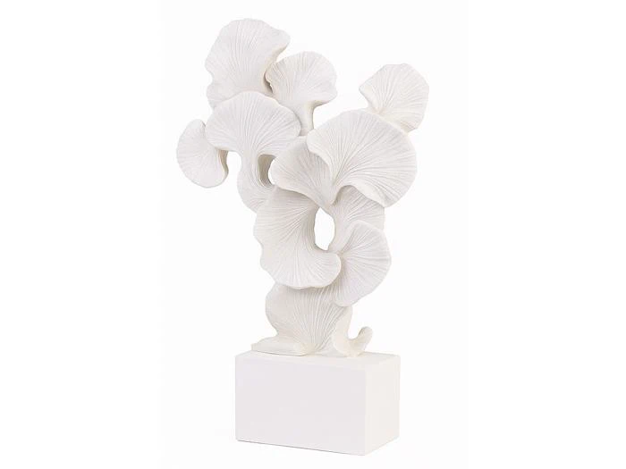 Chic Antique, Blad dekor på fod, Dekoration, Antique creme, Polyresin, H:27 x L:17 x B:6 cm