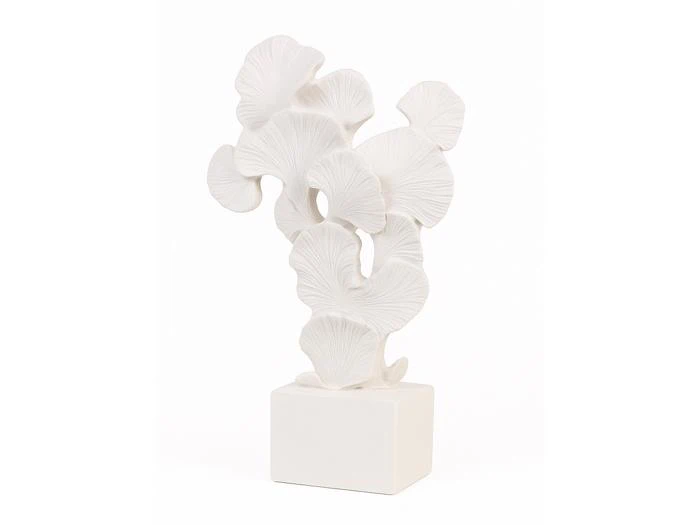 Chic Antique, Blad dekor på fod, Dekoration, Antique creme, Polyresin, H:27 x L:17 x B:6 cm