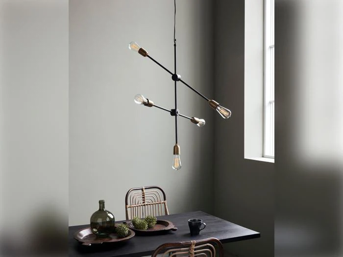 House Doctor, Molecular, Pendellampe, Sort, Messing, Metal, B:68 x H:78 cm