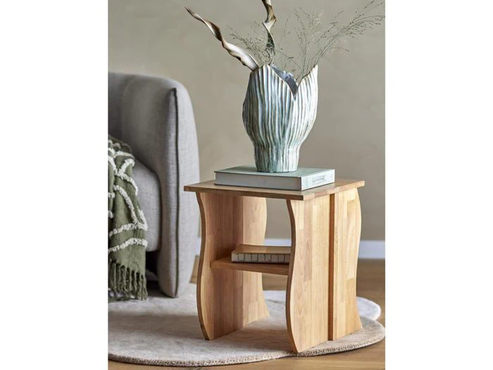 Bloomingville, Bark, Taburet, Natur, Gummitræ, L:38 x H:45,5 x W:38 cm