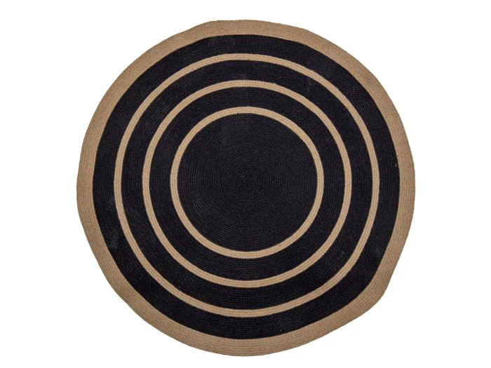 Bloomingville, Lune, Tæppe, Sort, Søgræs, Ø120 cm