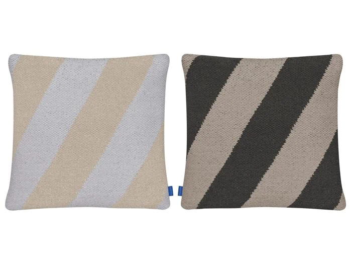 Mette Ditmer, Across, Pudebetræk, Lys Grå, Sand, Frostgrøn, Bomuld, B:50 x L:50 cm