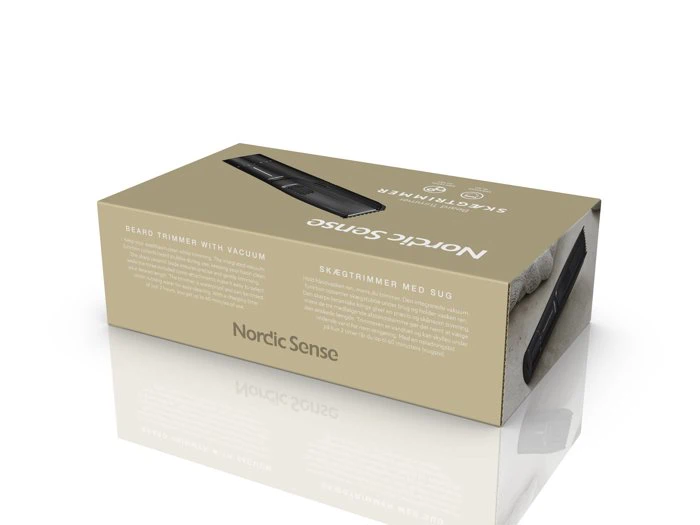 Nordic Sense, Skægtrimmer med sug, Sort, Plast, Keramik