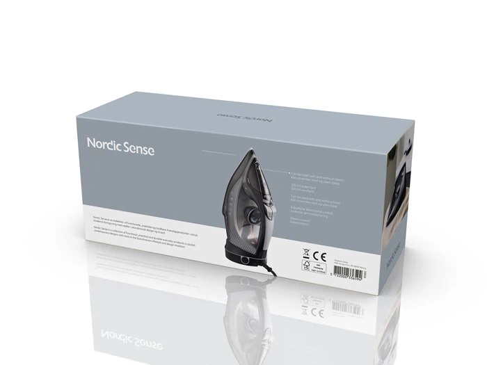 Nordic Sense, Dampstrygejern, Ledningsfrit 2400 W, Sort/Grå, Keramik, 320 ml