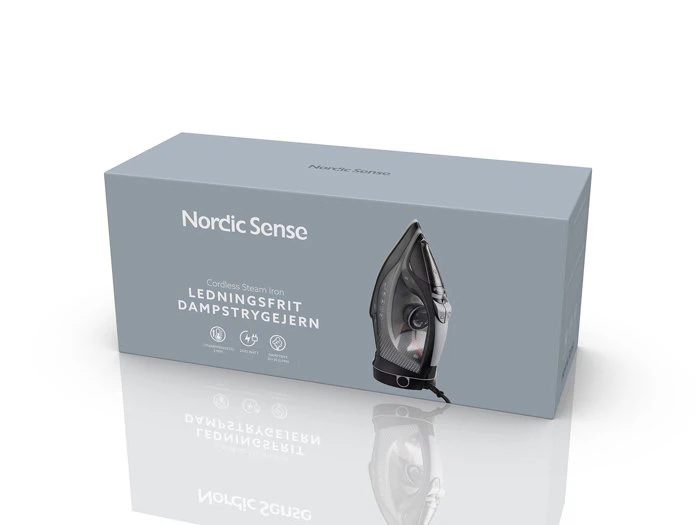Nordic Sense, Dampstrygejern, Ledningsfrit 2400 W, Sort/Grå, Keramik, 320 ml