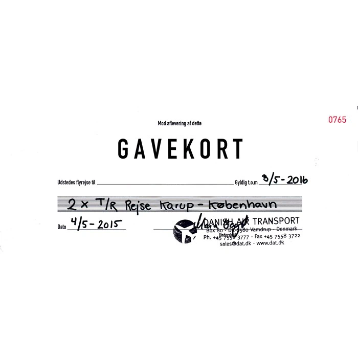 Flybilletter for 2 personer fra Karup til København tur/retur