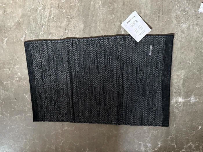 Rug Solid, Tæppe, Sort, Læder, B:60 x L:90 cm