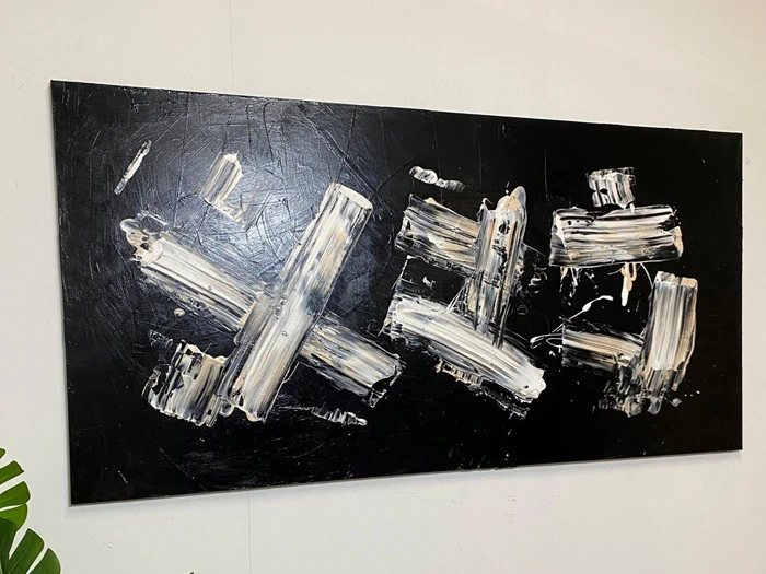 Originalt Maleri: Less is more #57" 200 x 100 cm fra Jacob Lund Art