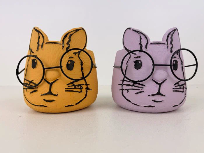 Kattepotte m briller, gul, 3108