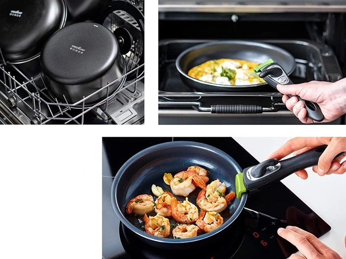 GREENCHEF Clickpan Magneto Diamond Black Sæt - med 8 dele