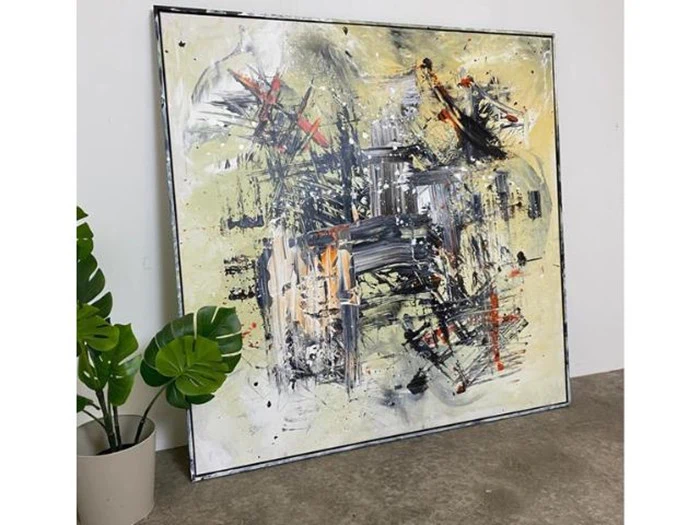 Originalt maleri Painting: "Made With Anonym #2" 150 x 150 cm fra Jacob Lund Art