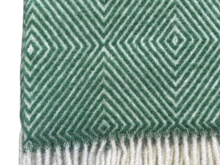 Silkeborg Uldspinderi, Julia S 7606, Plaid, Grøn, Råhvid, 50% Alpaca 50% Wool, B:85 x L:115 cm