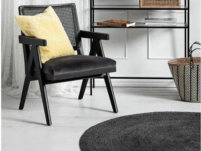 Nordal, Rundt, Tæppe, Sort, Jute, Dia:150 cm